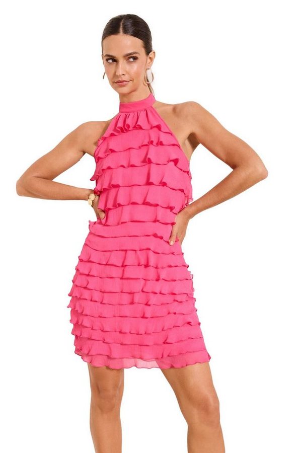 LIPSY Minikleid Lipsy Neckholder-Minikleid mit Rüschen, Regular (1-tlg) von Lipsy