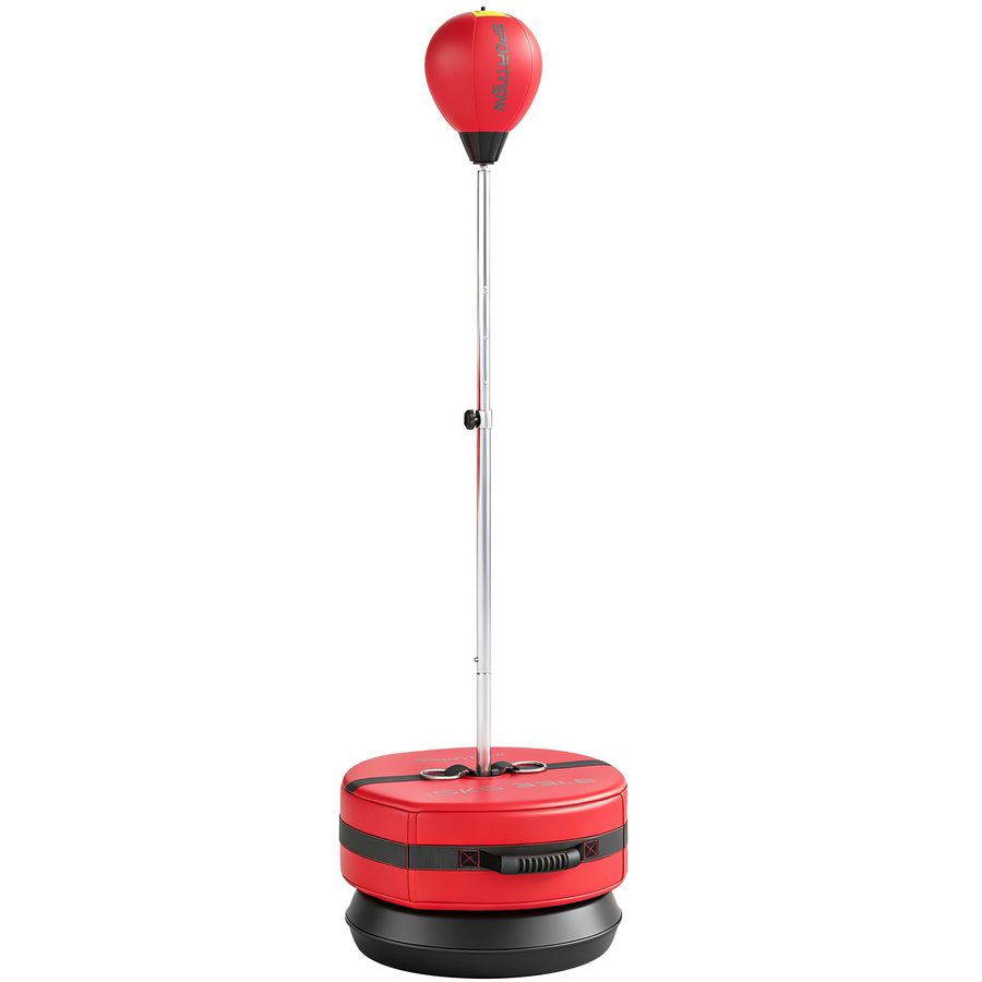 SPORTNOW Boxsack mit Standfuß, 125-145 cm höhenverstellbares Box-Set mit Beschwerungsbeutel, freistehender Speedball mit Handschuhen und Luftpumpe für Zuhause   Aosom von SPORTNOW