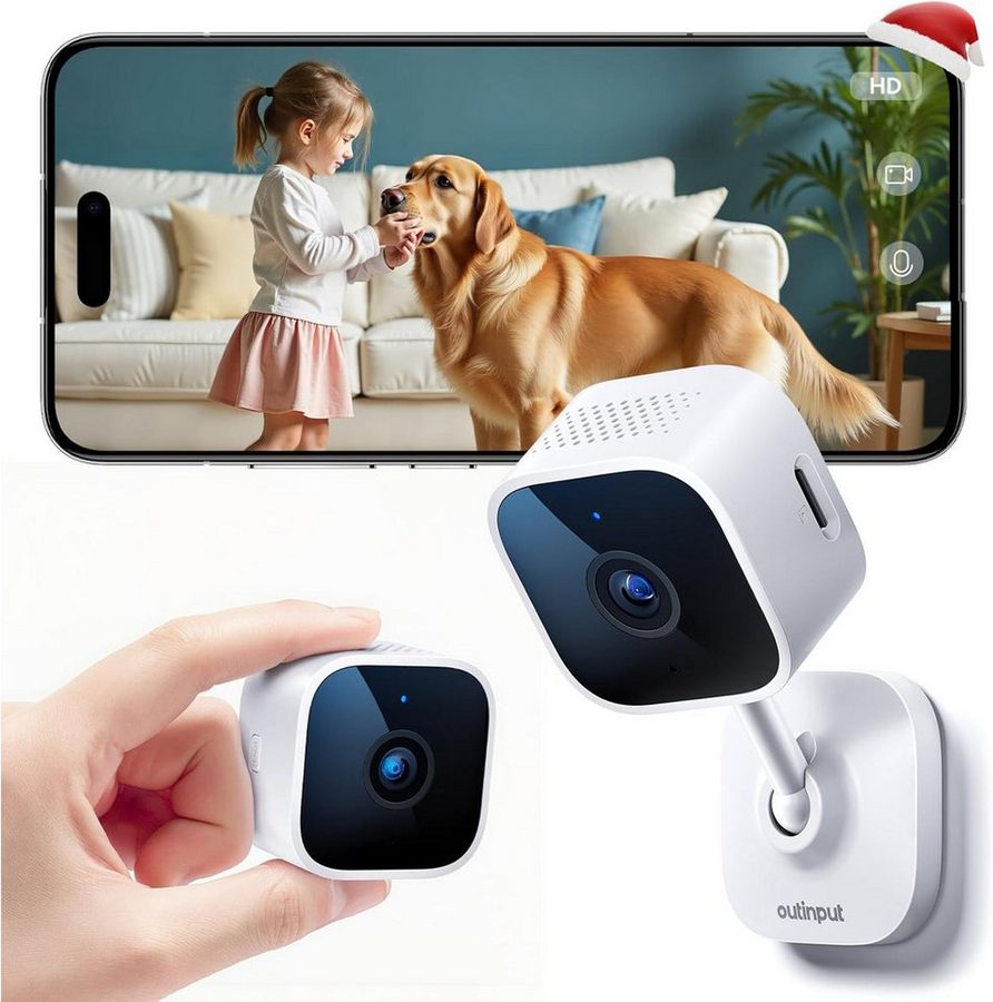 SpionProfi Überwachungskamera 2K Wlan Live Cam Mini Überwachungskamera Innen Haus Kamera (Innenbereich, Wifi IP Haus Geschäft Mini Kamera mit Bewegungsmelder & Nachtsicht) von SpionProfi