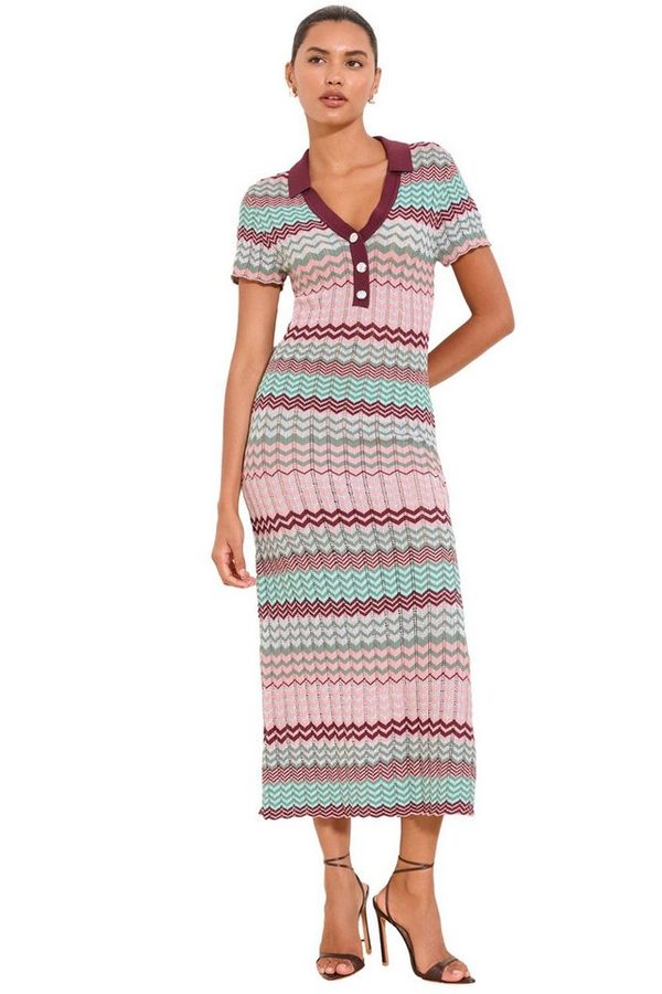 LIPSY Maxikleid Lipsy Polo-Maxikleid mit Zickzack-Detail, Regular (1-tlg) von Lipsy