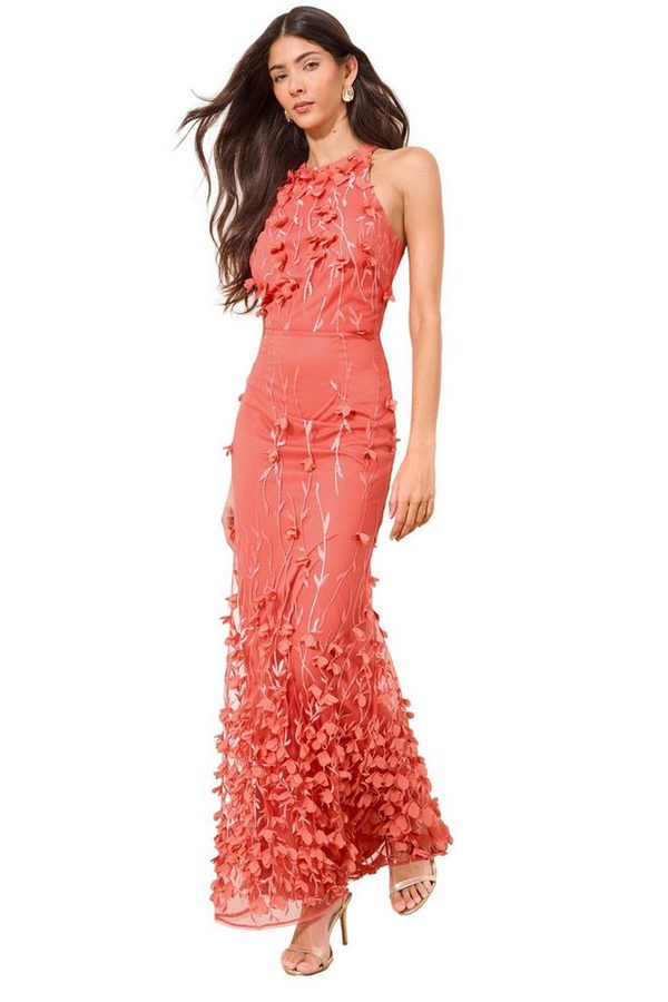LIPSY Maxikleid Lipsy Strukturiertes Maxikleid mit 3D-Neckholder (1-tlg) von Lipsy