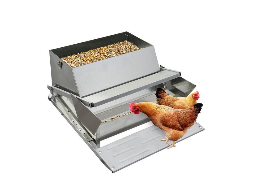 GarveeMore Futterautomat Stahl Automatischer Hühnchenfutter mit Treadle 27 LB Rattenproof von GarveeMore