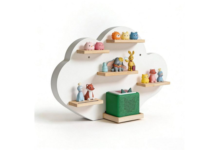 relaxdays Kinderregal Toniebox Regal Wolke, 1-tlg., weiß von RELAXDAYS