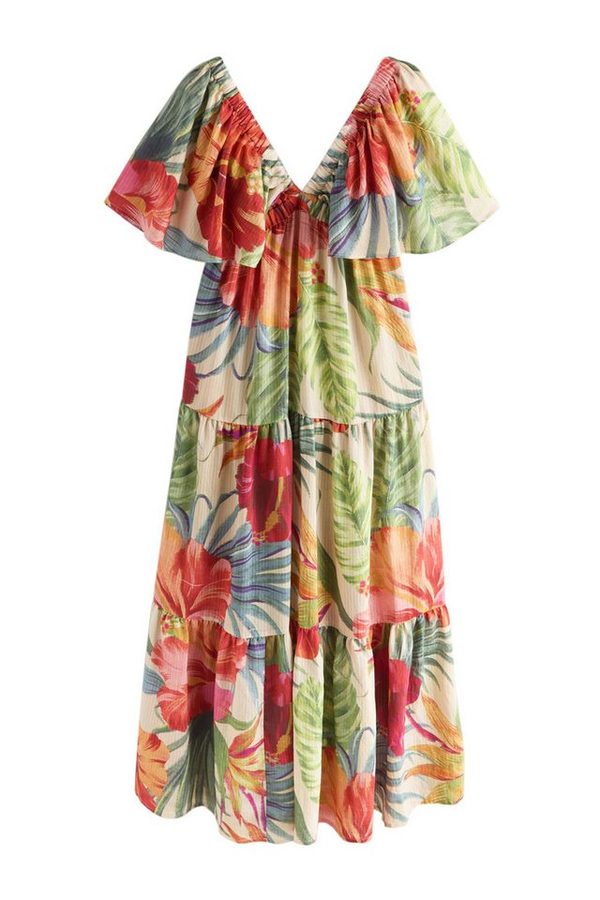 Next Strandkleid Maxikleid mit Puffärmeln (1-tlg) von Next