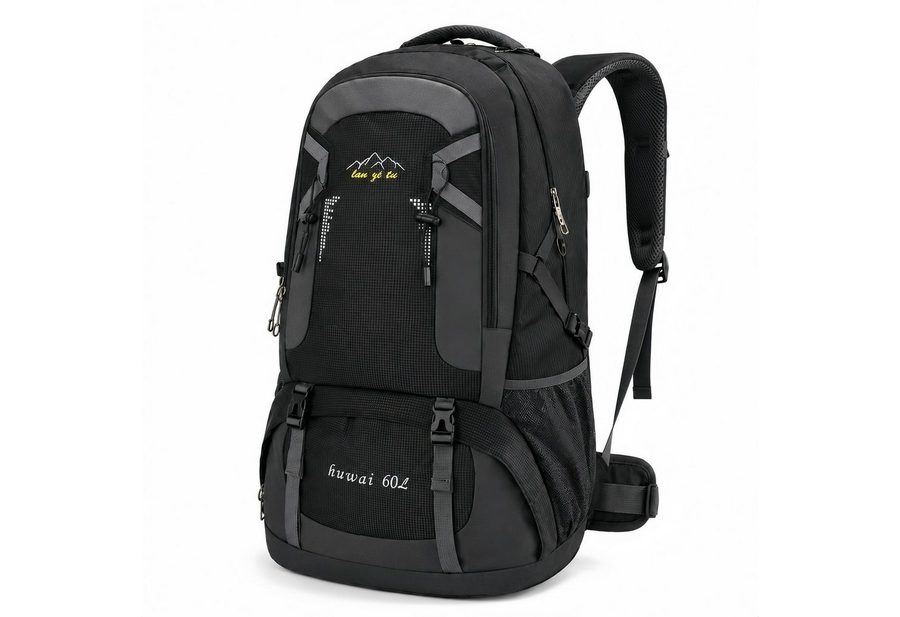 ibettertec Wanderrucksack Wanderrucksack 60L, Fahrradrucksack Radrucksack Fahrradrucksäcke (Sportrucksäcke Wander-Rucksack Motorradrucksack Biker-Rucksack, Wanderrucksack Trekkingrucksack Bergrucksack, wasserdichter), Herren & Damen mit Helmnetztasche,Trinkblasen können platziert werden von ibettertec