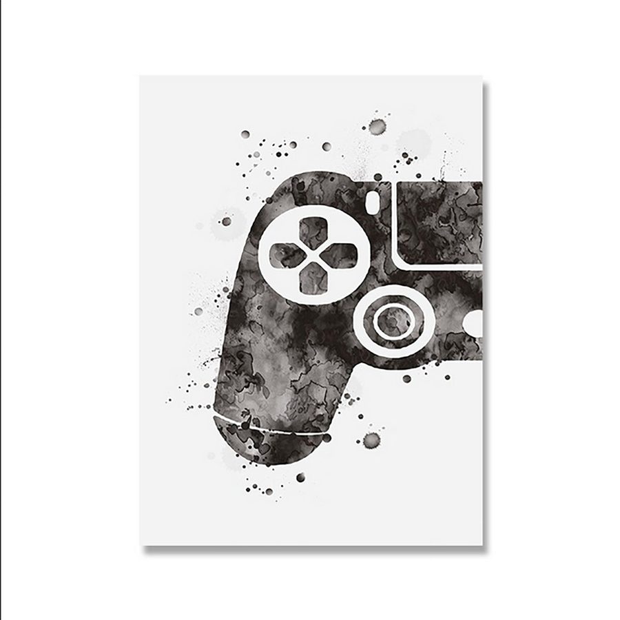 TPFLiving Poster Leinwand / Aquarell Gamepad, Spielekonsole, Computerspiele - / Verschiedene Größen - OHNE Rahmen - Modell A - 60x90cm von TPFLiving