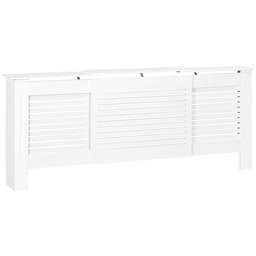 HOMCOM Heizkörperverkleidung, Heizungsabdeckung Heizkörper Abdeckung Einstellbar Weiß 139-208,5 x 20,5 x 82,5cm   Aosom von HOMCOM