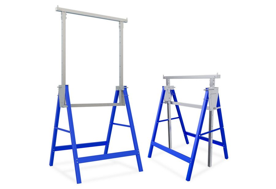 FIVMEN Gerüst Gerüstbock mit 7-fach höhenverstellbar 80-130 cm Arbeitsbock, (2 St), Zusammenklappbar Werkzeughalter Unterstellbock von FIVMEN