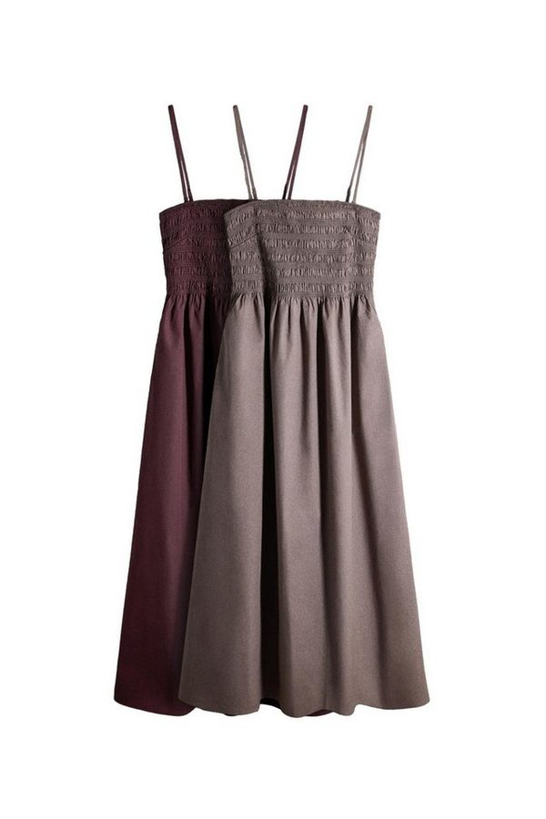 The Set Maxikleid The Set gesmokte Maxi-Trägerkleider, 2er-Pack (2-tlg) von The Set