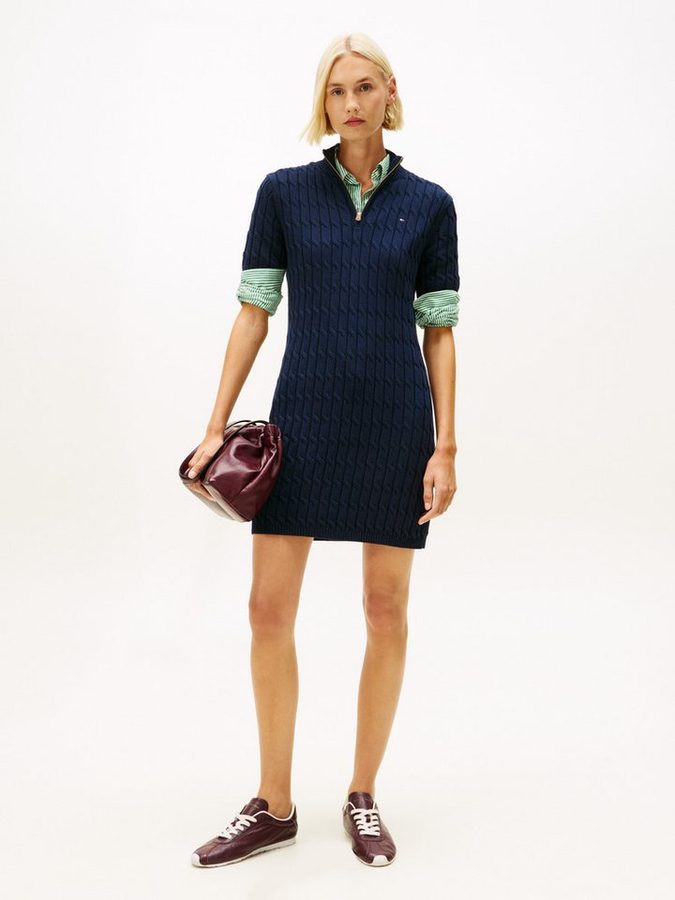 Tommy Hilfiger Minikleid CO CABLE MID GG SHIFT MK DRESS mit Zopfmuster von Tommy Hilfiger
