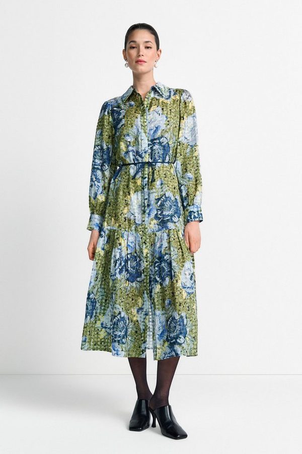 RICHROYAL Midikleid mit Pfingstrosenprint, Seiden-Anteil von RICHROYAL