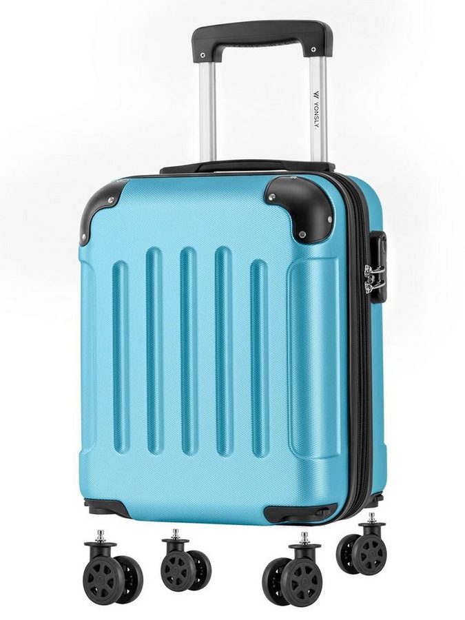 YONSLY Handgepäckkoffer Kabinenkoffer Reisekoffer Trolley mit abnehmbaren Rollrädern, 4 Rollen, ABS-Hartschale mit Zahlenschloss und ergonomischem Gummigriff von YONSLY
