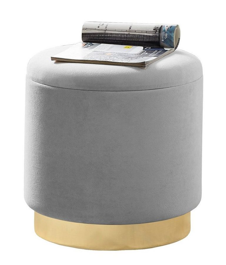 Zedelmaier Sitzhocker rund Hocker Zylindrischer Samthocker Fußbank (Set), mit stauraum von Zedelmaier