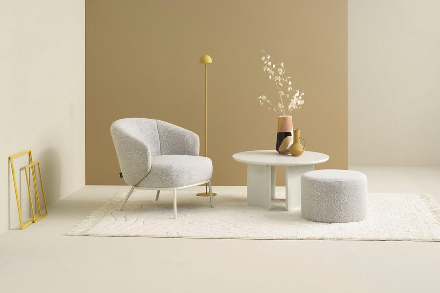 SCHÖNER WOHNEN-Kollektion Polsterhocker ALVIK (1 St), Bezug Bouclé, ideal als Ergänzung zu MOLDE und TROMS von SCHÖNER WOHNEN-Kollektion