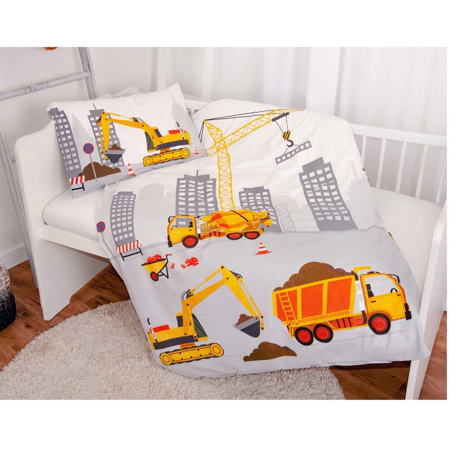 Baby Best Renforcé Wende-Bettwäsche Baustelle 40x60 / 100x135 cm von Baby Best