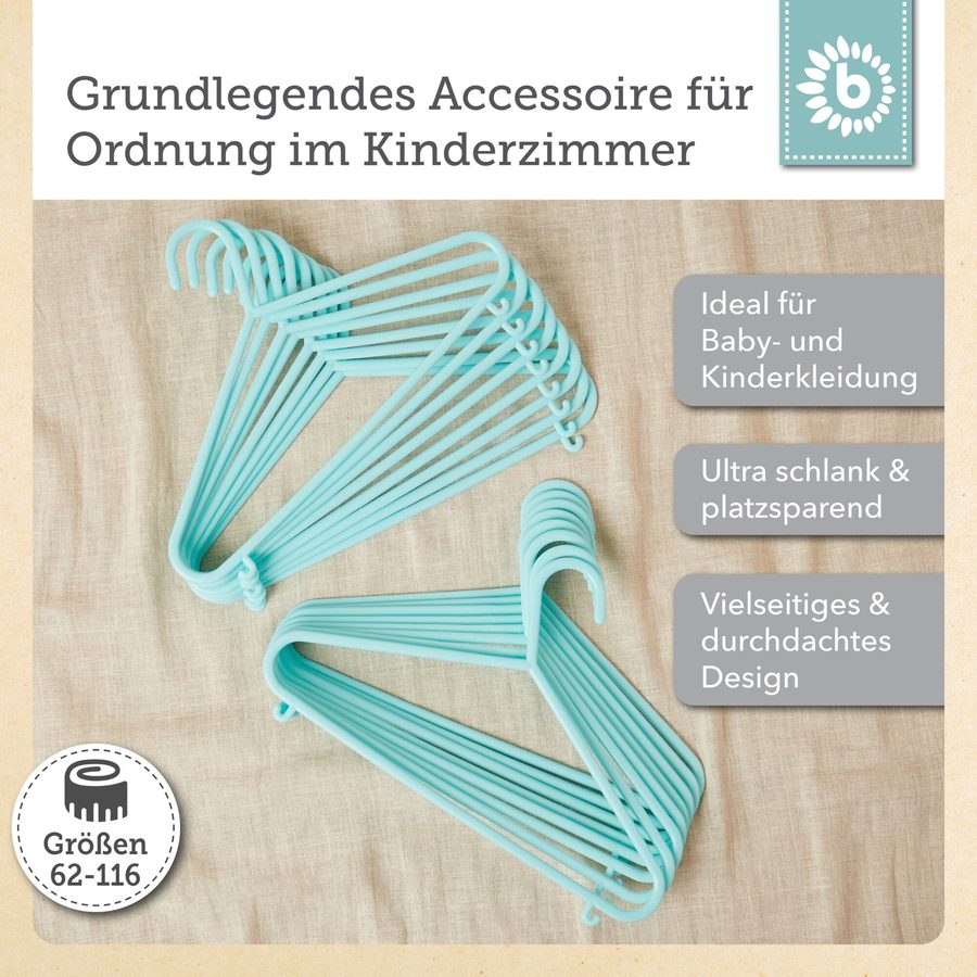 Bieco Kleiderbügel Kinder 16 St. Türkis von Bieco