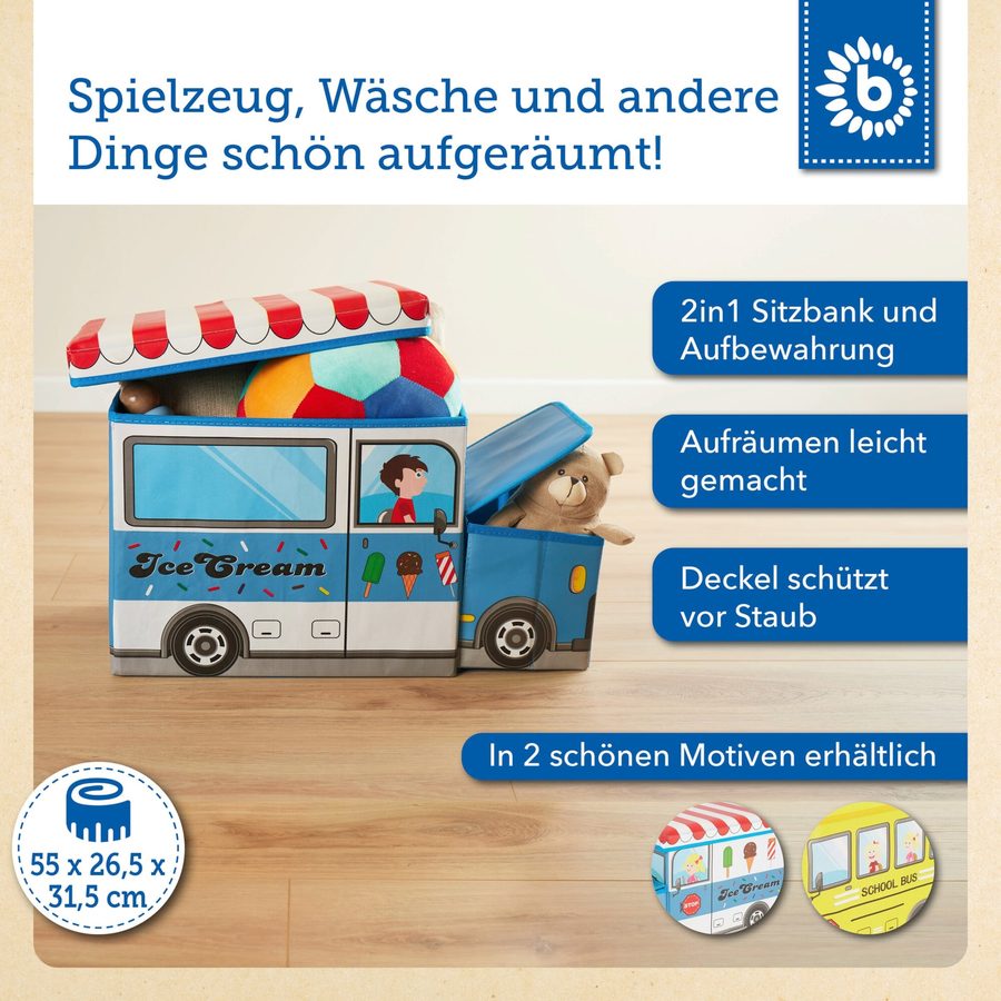 Bieco Aufbewahrungsbox mit Deckel Kinder Icecream von Bieco
