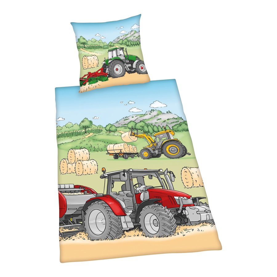 Herding Renforcé-Bettwäsche Traktor 80x80 / 135x200 cm von Herding