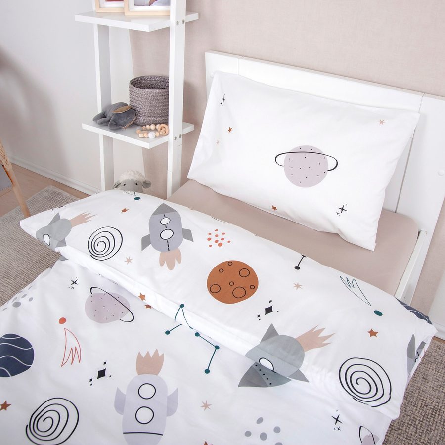 Baby Best Renforcé Wende-Bettwäsche Weltall 40x60 / 100x135 cm von Baby Best