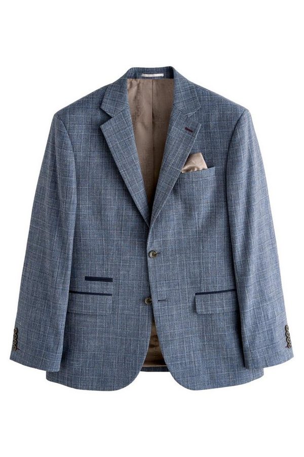 Next Sakko Regular Fit Anzugsakko mit Karomuster und Besatz (1-tlg) von Next