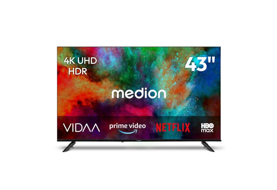 Medion® MD843201 LCD-LED Fernseher (108 cm/43 Zoll, 4K Ultra HD, Smart-TV, Netflix, HBO Max, Prime Video, Disney+, Magenta TV, AppleTV, WOW) von Medion®