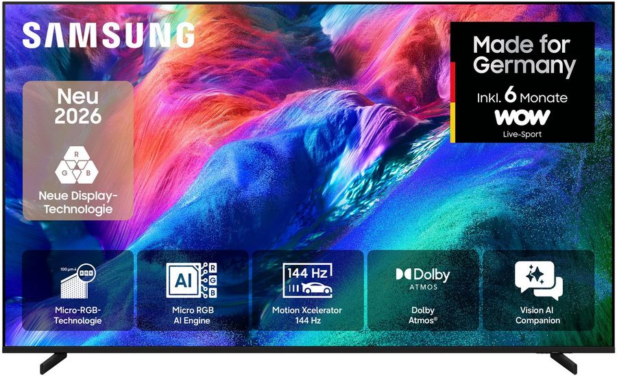 Samsung GMR85R85HAU LCD-LED Fernseher (214 cm/85 Zoll, 4K Ultra HD, Smart-TV, Micro RGB, 100% BT.2020 Farbraum, Motion Xcelerator 144Hz, Dolby Atmos) von Samsung