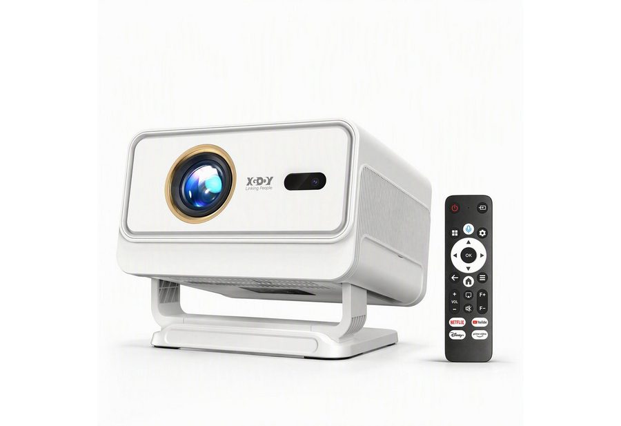 XGODY N4 Projektor Native 1080P Beamer 4K, Kompatibel mit Netflix Autofokus Beamer (800 lm, 1500:1, 3840 x 2160 px (800 ANSI) px, KI-Sprachunterstützung, Autofokus Projektor für Heimkino) von XGODY