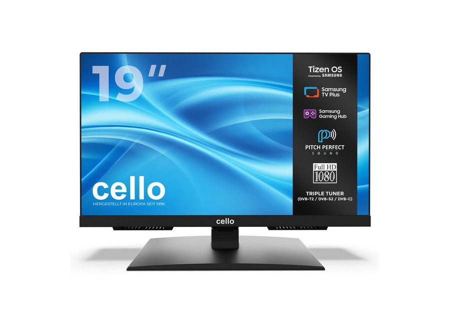 Cello C1926TZH LED-Fernseher (48,26 cm/19 Zoll, HD, Tizen OS by Samsung, WLAN, Smart-TV, Smart Tizen OS powered by Samsung, Pitch Perfect Sound™, Triple Tuner) von Cello