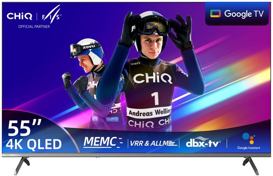 CHiQ U55QST QLED-Fernseher (139 cm/55 Zoll, 4K Ultra HD, Google TV, Inkl. Streaming Content, Kompatibel mit Apple AirPlay, Google TV) von CHIQ