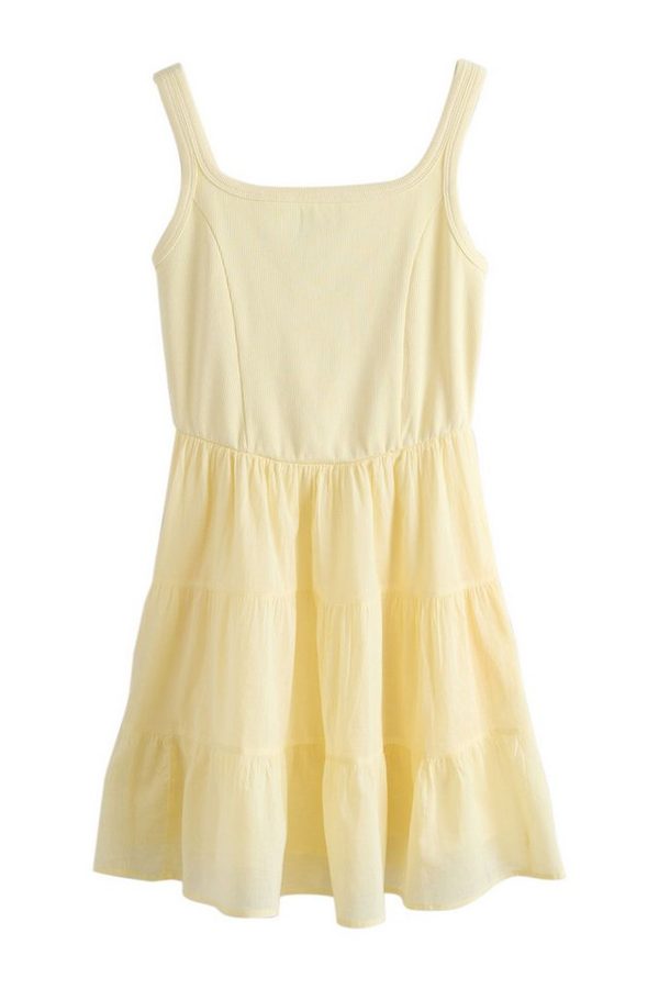 Next Sommerkleid Gestuftes Minikleid mit eckigem Ausschnitt (1-tlg) von Next