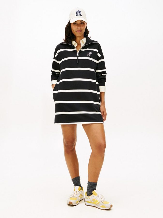 Tommy Hilfiger Minikleid TH SCRIPT 1/2 ZIP TERRY DRESS von Tommy Hilfiger