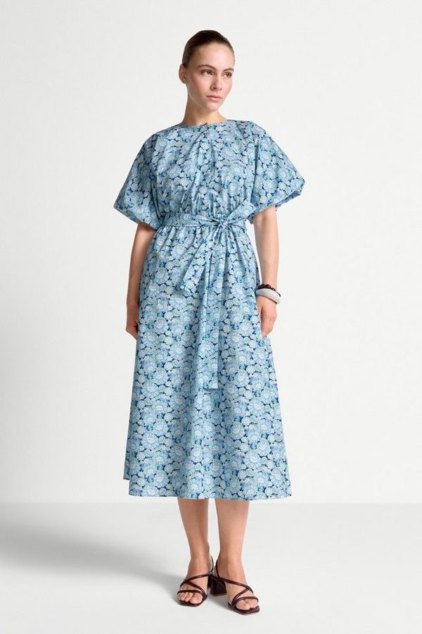 RICHROYAL Midikleid im Liberty Print, mit Bindegürtel von RICHROYAL