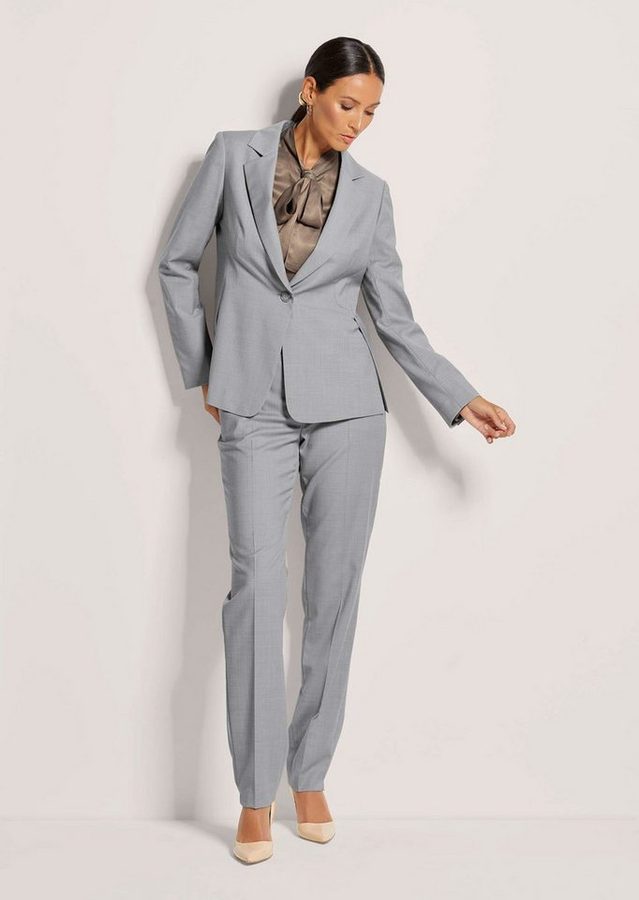 MADELEINE Kurzblazer Einreihiger Woll-Blazer, tailliert Nadelstreifen-Design, Reverskragen, Knopfverschluss, Seitenschlitze von MADELEINE