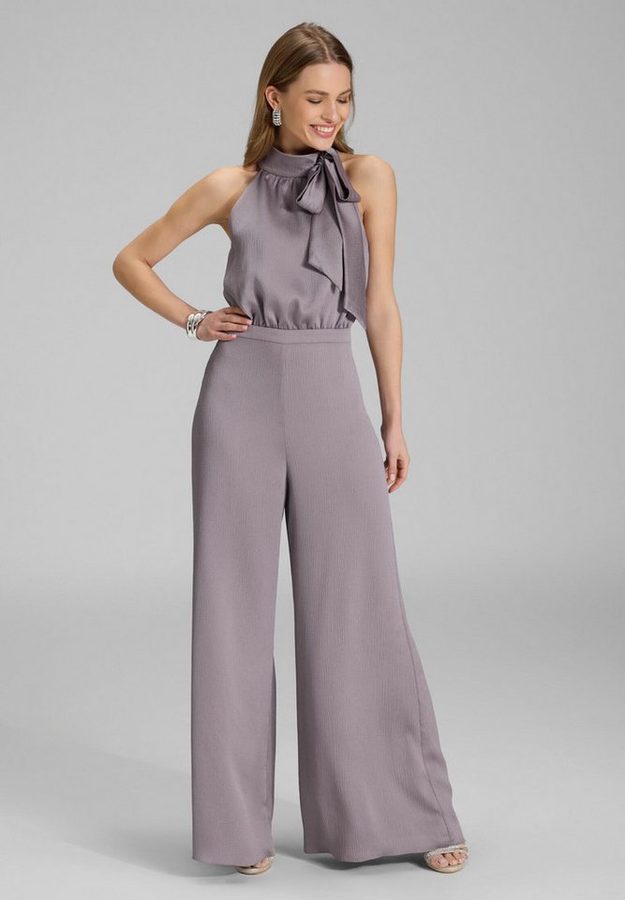 SWING Jumpsuit - Jumpsuit mit Schluppe aus Satin Oberteil in lockerer Passform von SWING