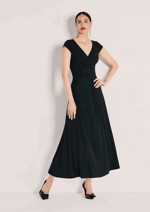 MADELEINE Maxikleid Maxikleid in Wickeloptik Viskosekleid mit V-Ausschnitt, Knöchellänge und Kurzarm von MADELEINE