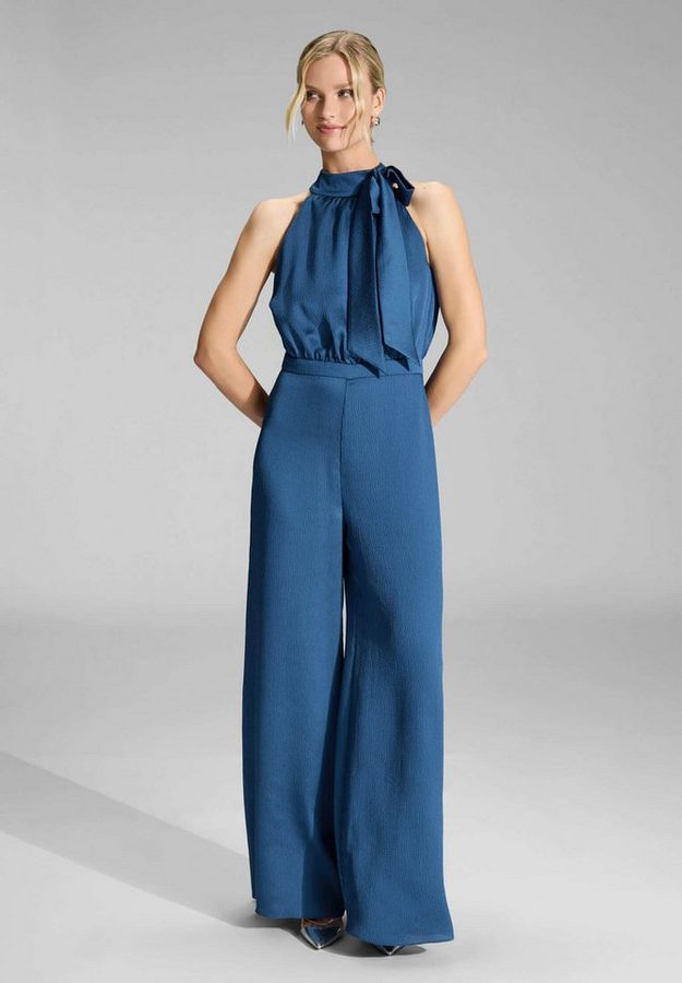 SWING Jumpsuit - Jumpsuit mit Schluppe aus Satin Oberteil in lockerer Passform von SWING