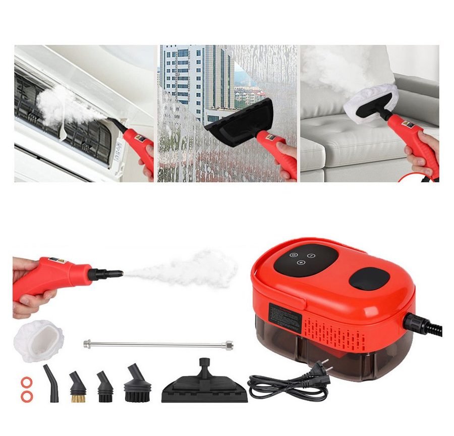Detrida Handdampfreiniger 2500W Tragbarer Dampfreiniger Multifunktionaler Handdampfreiniger, 2500,00 W, mit 6 Geschwindigkeiten einstellbar und 3 Arten von Bürstenköpfen. von Detrida
