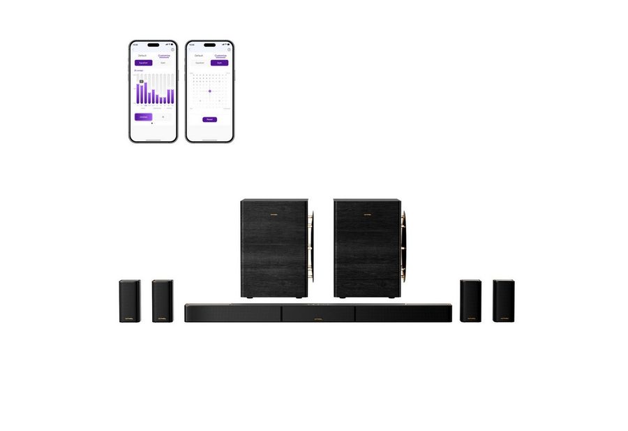 Ultimea Heimkinosystem Skywave X100 Dual Soundbar 9.2.6-Kanal-Surround-Sound Dolby Atmos & DTS:X (2000 W, Dualer 10'' Subwoofer, THX, 8K-HDR-Passthrough, heimkino soundsyste, Soundbar mit AVR-Qualität) von Ultimea
