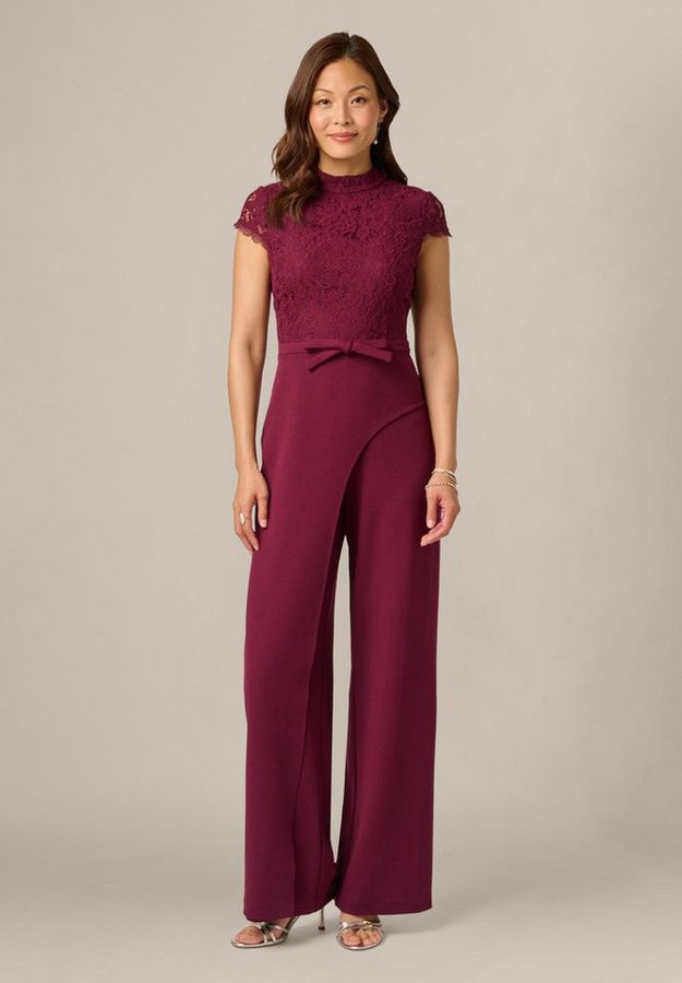 Adrianna Papell Jumpsuit Combo Crepe Jumpsuit Klassischer, eleganter und moderner Jumpsuit mit weitem Bein von Adrianna Papell