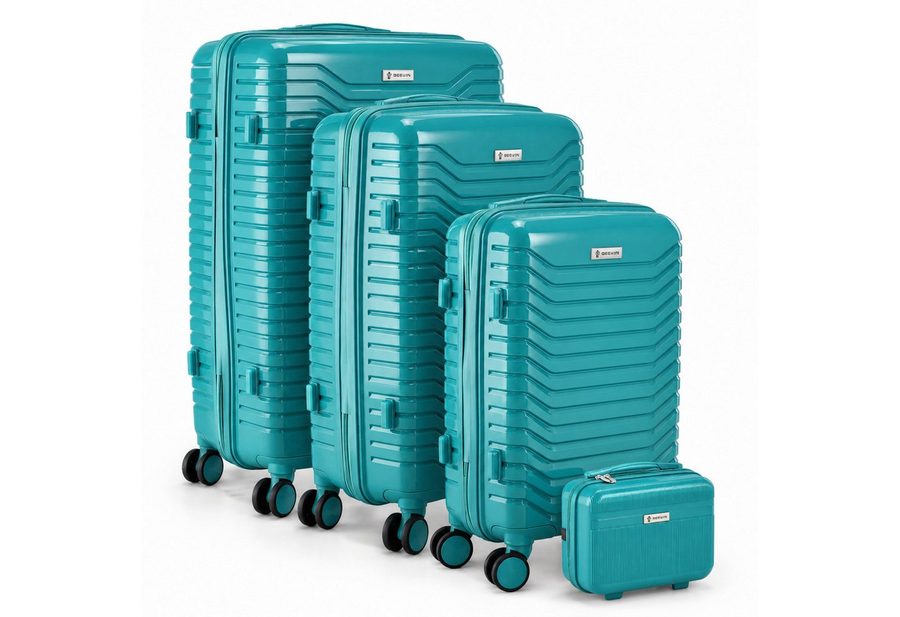 Berwin Trolleyset mit Beautycase Modell Calma Aqua Breeze, 4 Rollen, (Set, 4 tlg., MS-19786) von Berwin