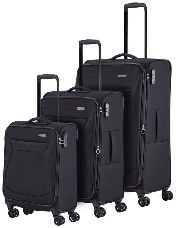 travelite Trolleyset CHIOS 3-teilig Weichgepäck, 4 Rollen, (Set, 3 tlg., Weichgepäck Trolley Set), erweiterbares Volumen – flexibles Reisegepäck von Travelite