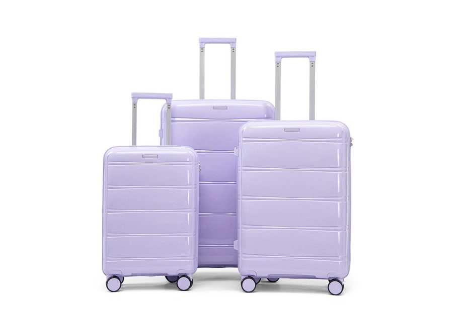 GLP Trolleyset 3-teilig 20/24/28 Zoll, PP Hartschale mit 360° Doppelrollen, 4 Rollen, Zahlenschloss und praktischer Innenaufteilung von GLP