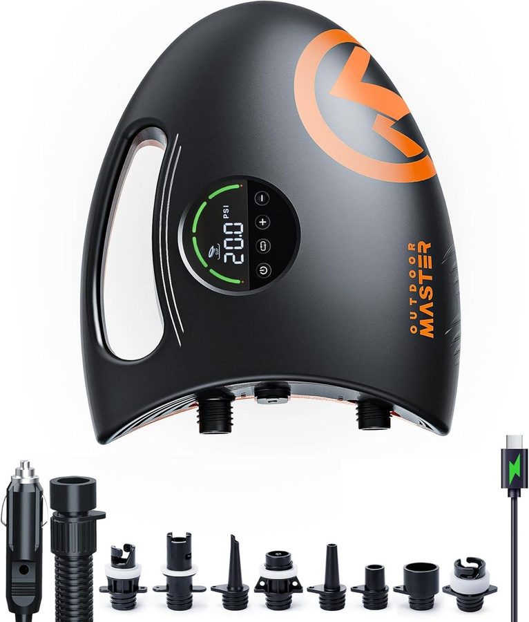 OutdoorMaster OutdoorMaster Shark 2S Elektrische SUP Pumpe mit Akku 88,8Wh – 20 PSI Akku-Luftpumpe von OutdoorMaster