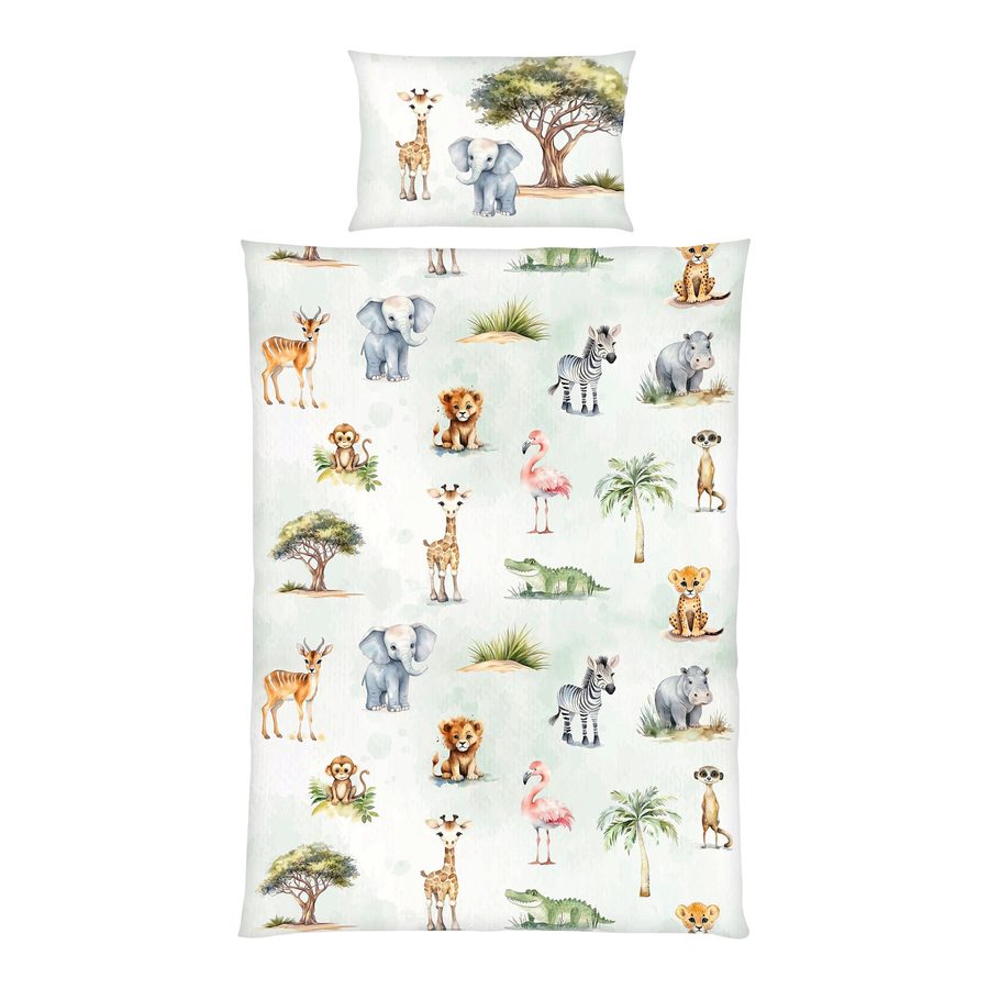 Baby Best Renforcé Wende-Bettwäsche Safari 40x60 / 100x135 cm von Baby Best