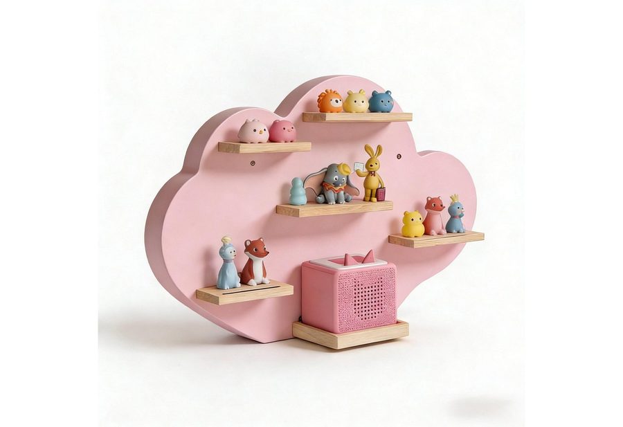 relaxdays Kinderregal Toniebox Regal Wolke, 1-tlg., rosa. von RELAXDAYS