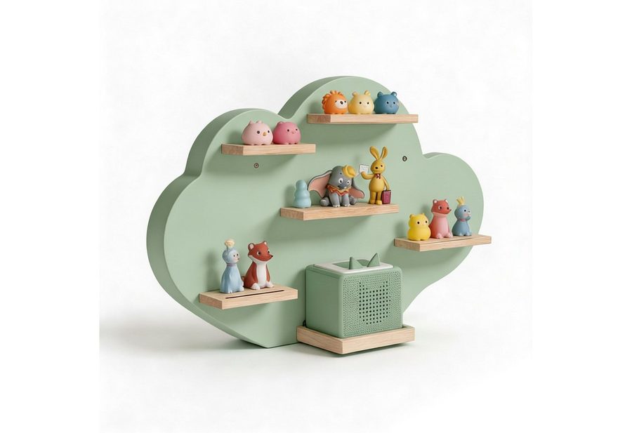 relaxdays Kinderregal Toniebox Regal Wolke, 1-tlg., salbei. von RELAXDAYS