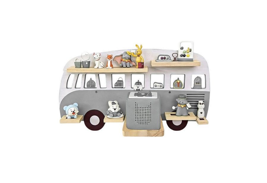 relaxdays Kinderregal Toniebox Regal Bus, 1-tlg., grau von RELAXDAYS