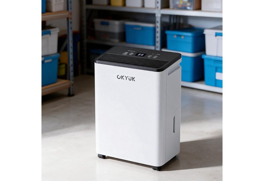 OKYUK Luftentfeuchter Luftentfeuchter 20L mit 5,5L Wassertank, leise, bis 40 m², für 100 m³ Räume, Entfeuchtung 20 l/Tag von OKYUK