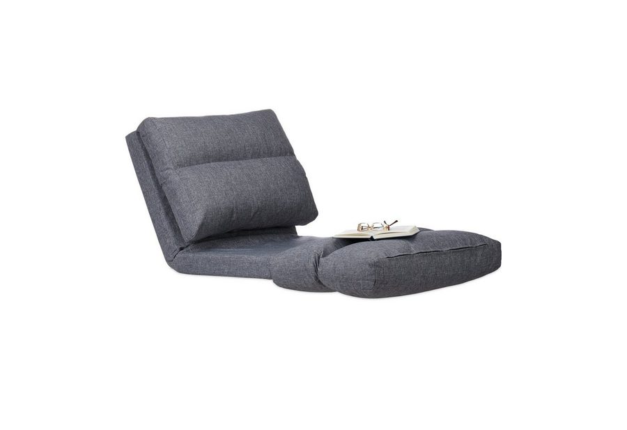 relaxdays Relaxliege Sessel faltbar, 1 Teile, grau von RELAXDAYS