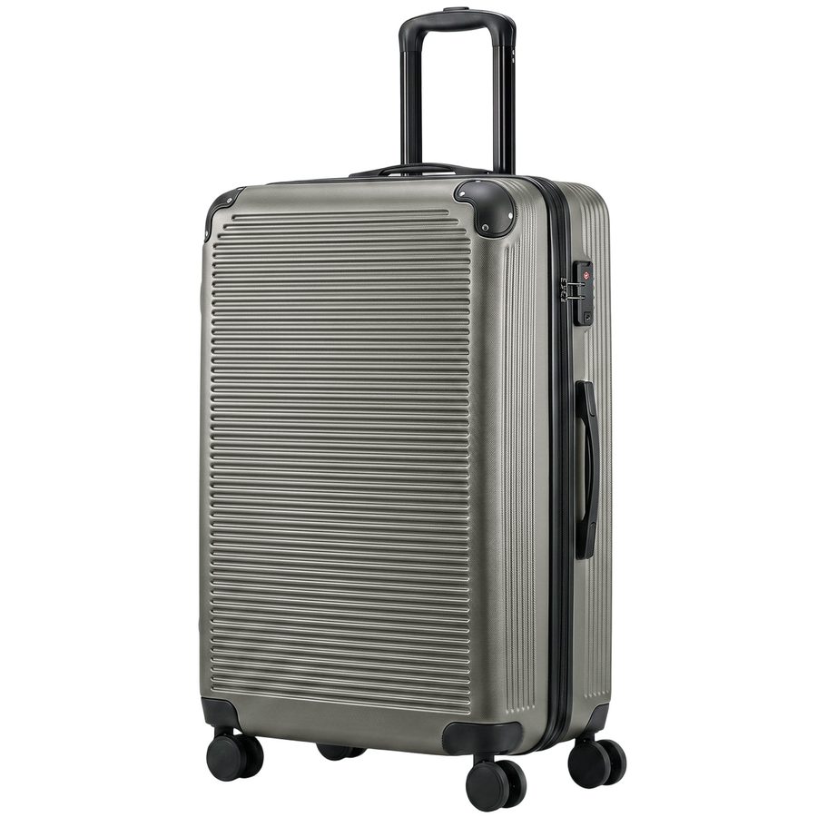 HOMCOM Reisekoffer Groß XL, 77 cm Hartschale Rollkoffer Trolley mit 4 Rollen und Teleskopgriff, TSA-Schloss, Erweiterbar, Leicht, Dunkelgrau   Aosom von HOMCOM